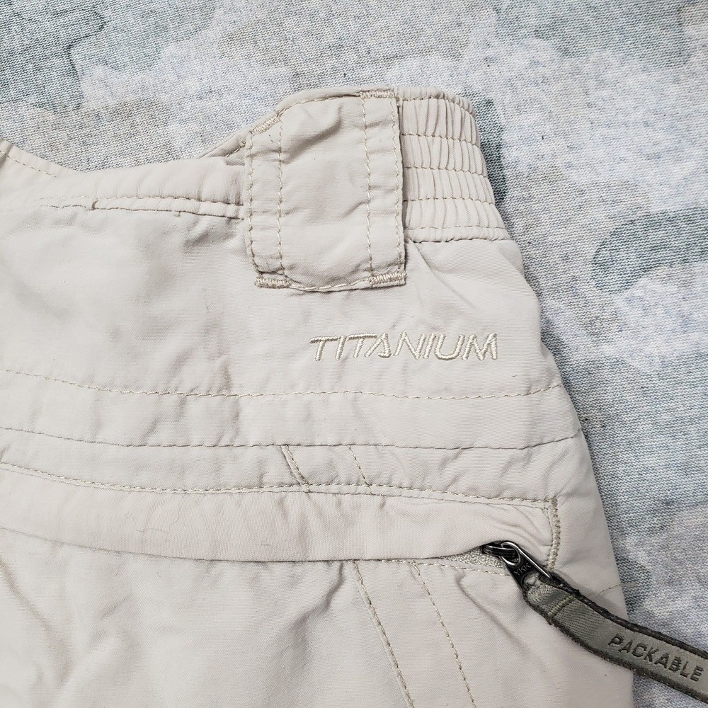 Columbia Titanium Convertible Pants Womens Medium Tan Cargo Pockets - Picture 10 of 11